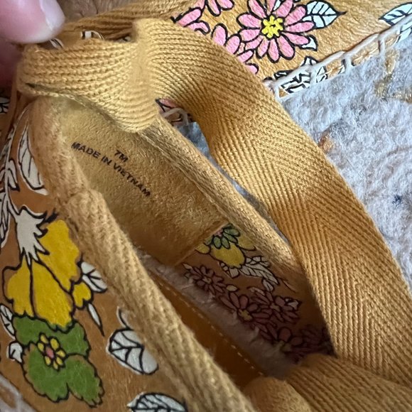 Tory Burch Minnie Rust Wallpaper Floral Leather Ballet Ankle Tie Espadrille Flat - Picture 6 of 6